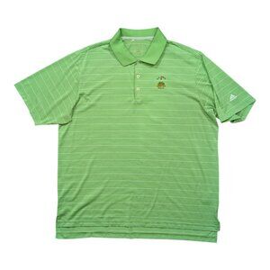 Adidas Golf Polo PGA 2XL Merion Golf Club US Open 2013 Green Striped XXL Stretch